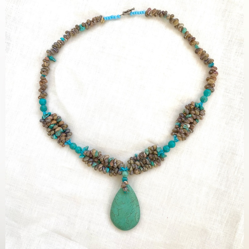 Free People shell and stone necklace